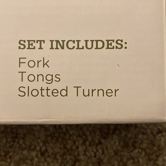 Rachel Ray 3 piece BBQ Bamboo Tool Set Fork Tongs Slotted Turner - Picture 3 of 8